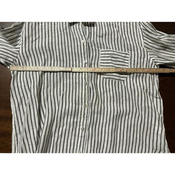 J Jill Love Linen Blouse Top Women Medium Beach Vacation Lagenlook Cottage Core - Picture 5 of 9
